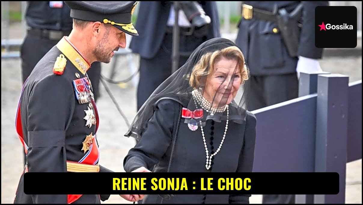 Obsèques Harald V Norvège : l'émotion de la reine Sonja, le soutien de Mette-Marit à Haakon 7 La reine Sonja de Norvège, le prince Haakon et la princesse Mette-Marit lors des obsèques de Harald V de Norvège.
